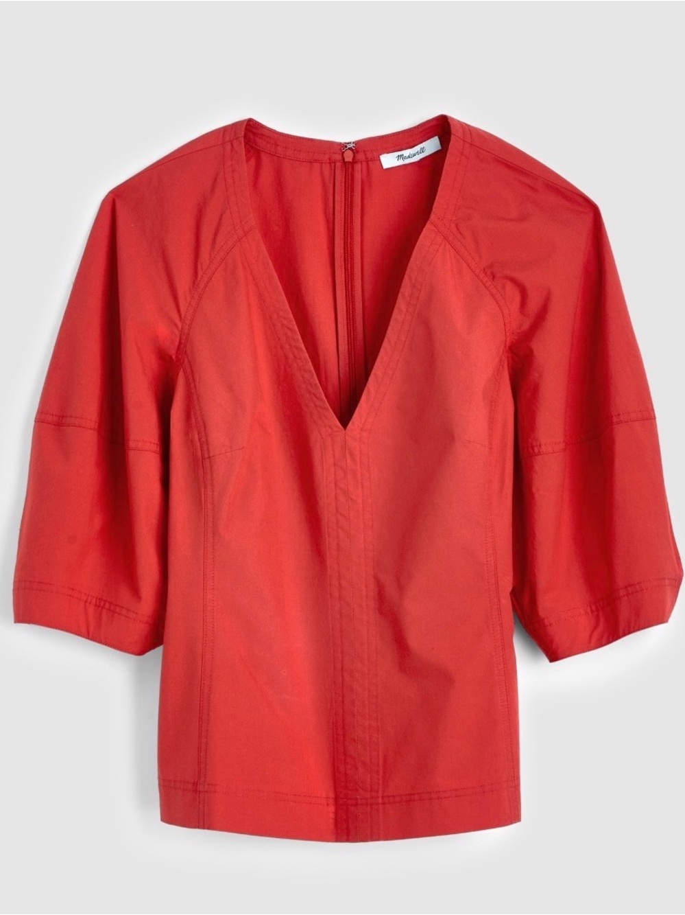 NWT MADEWELL Sculptural V Neck Top in Poplin size women’s 2
